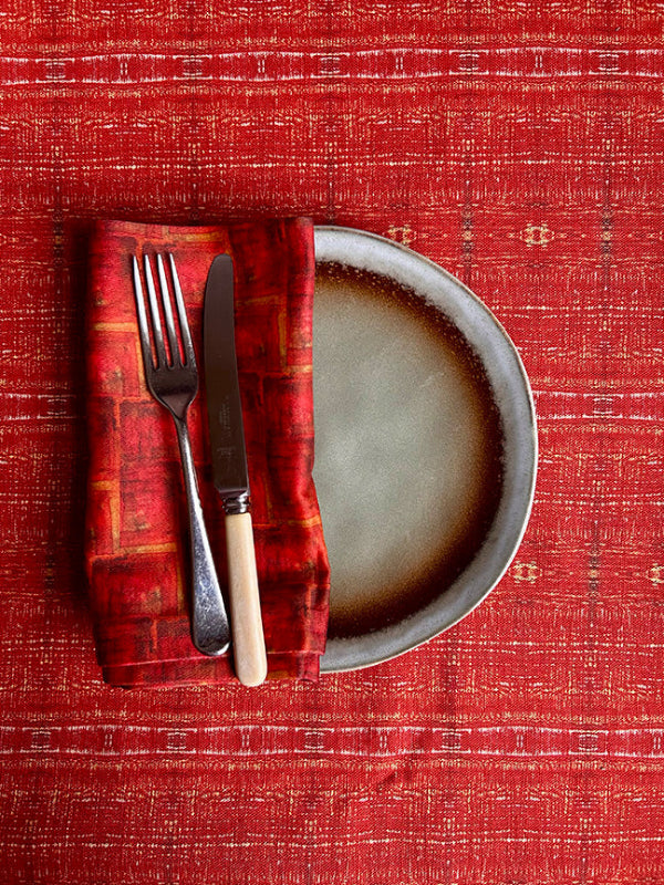Red Verve Dining Napkins, crafted from 100% cotton with vibrant red tones. Sustainable, premium quality, and perfect for everyday or special occasions.