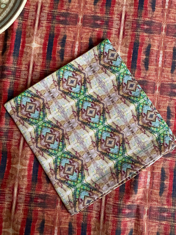 Luxury cotton-linen napkins in muted cream, beige, and green tones. A considered, premium choice for sustainable, timeless dining experiences.