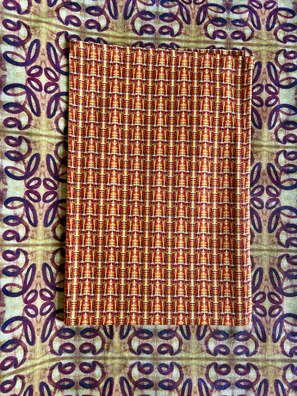 Sun's Ladder Tea Towel in yellow and orange, a premium, sustainable design digitally printed on quality cotton. Timeless elegance with vibrant colors.