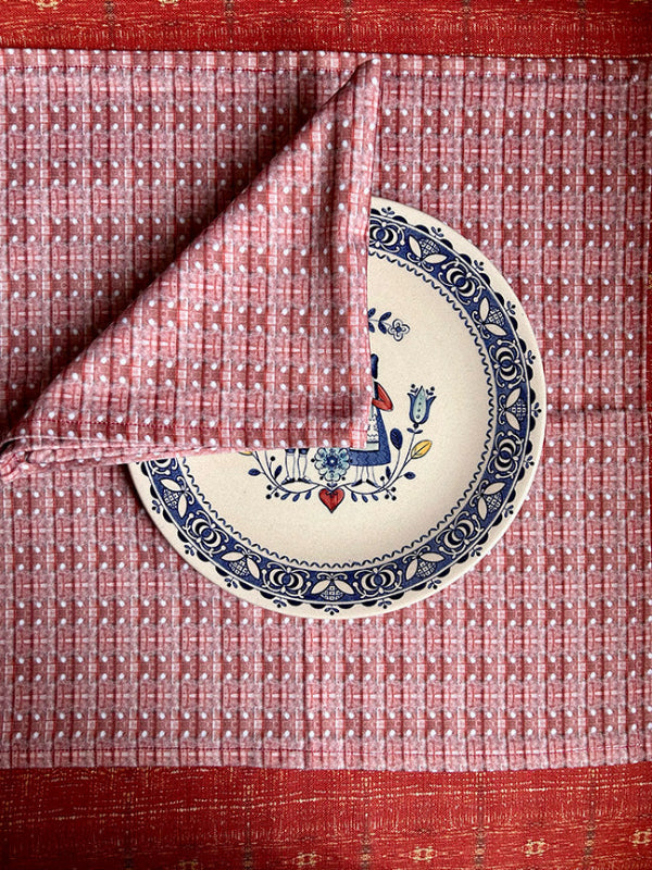 Vibrant Peaches and Cream Cotton Napkins, handmade in the UK, showcasing an eco-friendly design with timeless peach hues, perfect for special occasions.