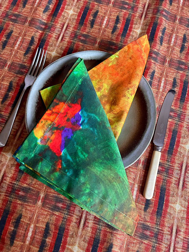 Multicoloured Happy Seasons Dining Napkins, sustainable and stylish, designed to enhance your dining experience with a touch of timeless elegance.