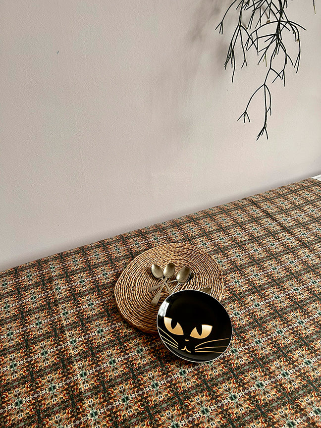 Blue Hedgerow Tablecloth, digitally printed in the UK on premium cotton and linen, offering a harmonious blend of durability, style, and sustainability.