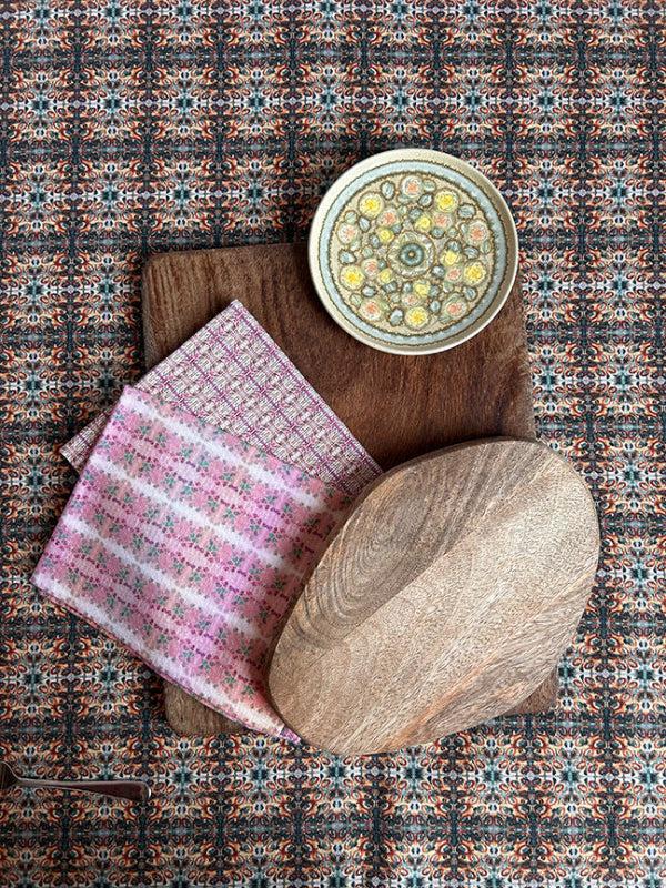 Premium Pink Cotton Tea Towels with soft pastel colours, digitally printed on 100% organic cotton, offering a timeless blend of style and functionality.